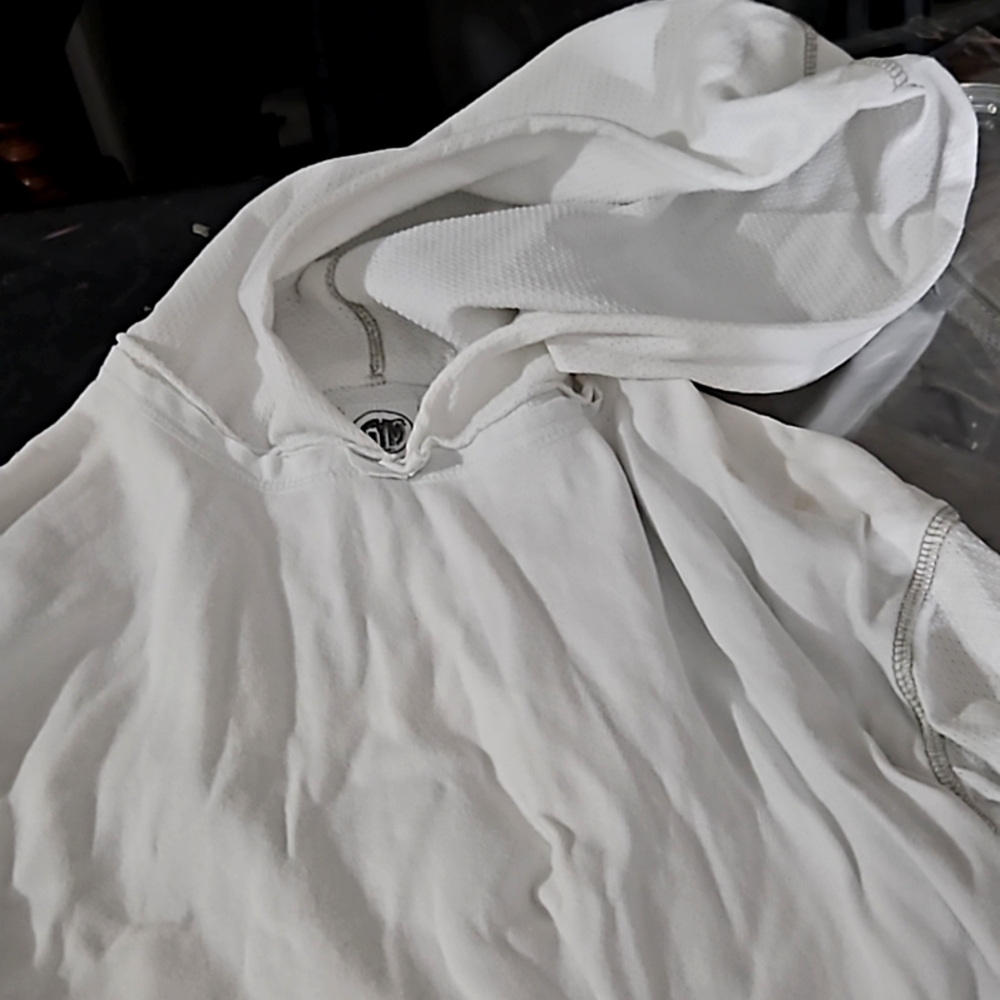 GYM Light blue Long sleeve cotton shirt with hood. VINTAGE